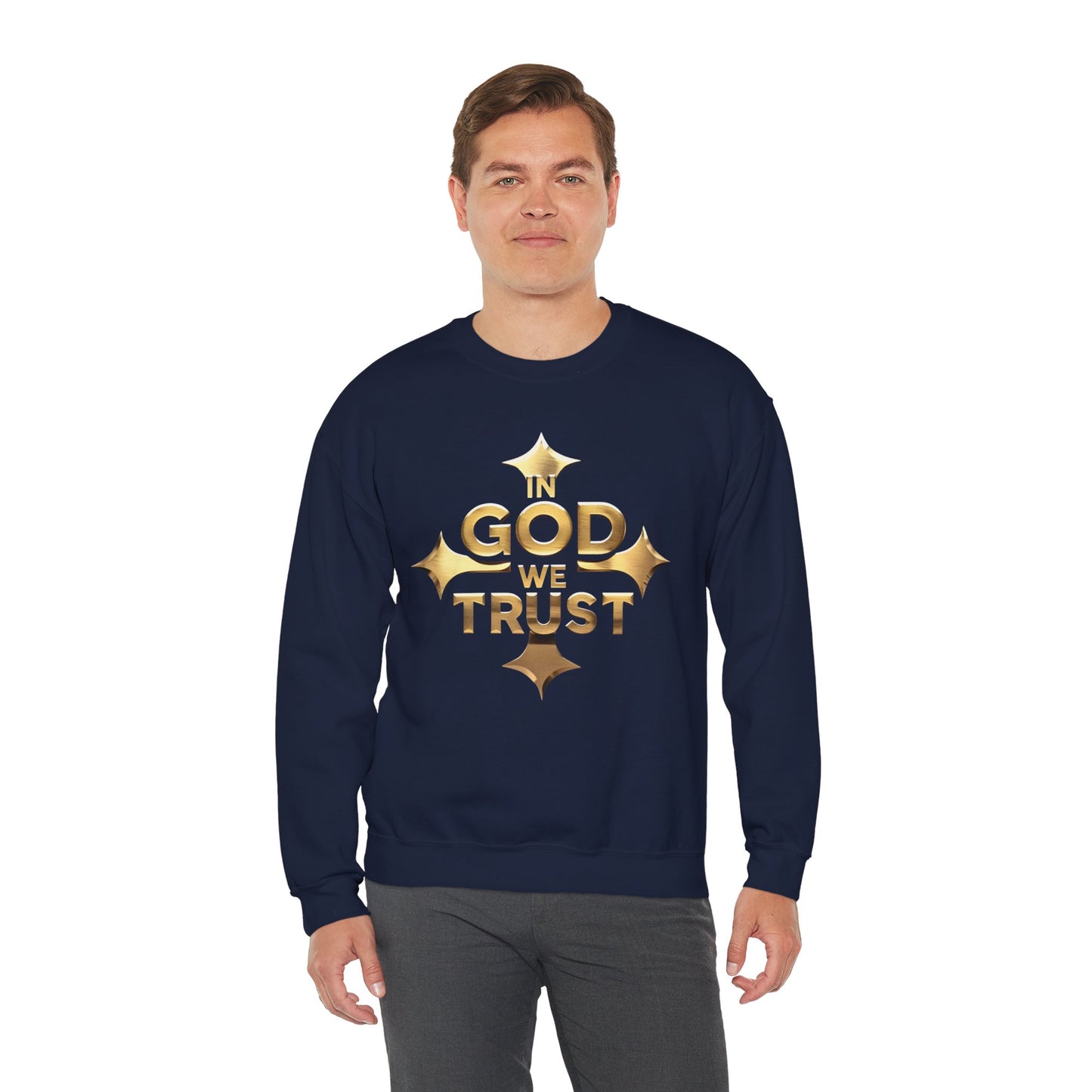 In God We Trust (Gold) - Men’s Christian Sweatshirt