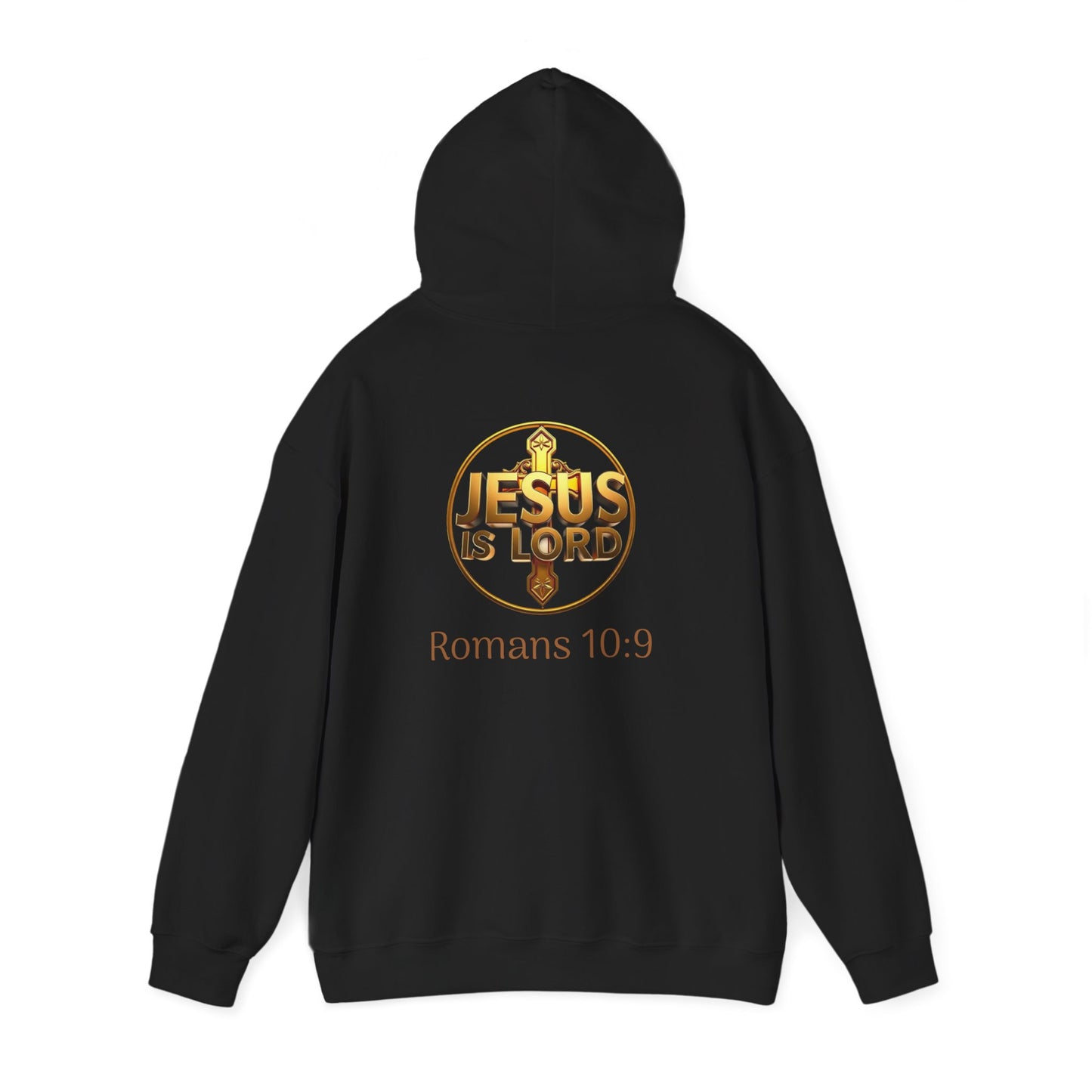 Jesus is Lord - Men's Christian Hoodie with Golden Cross