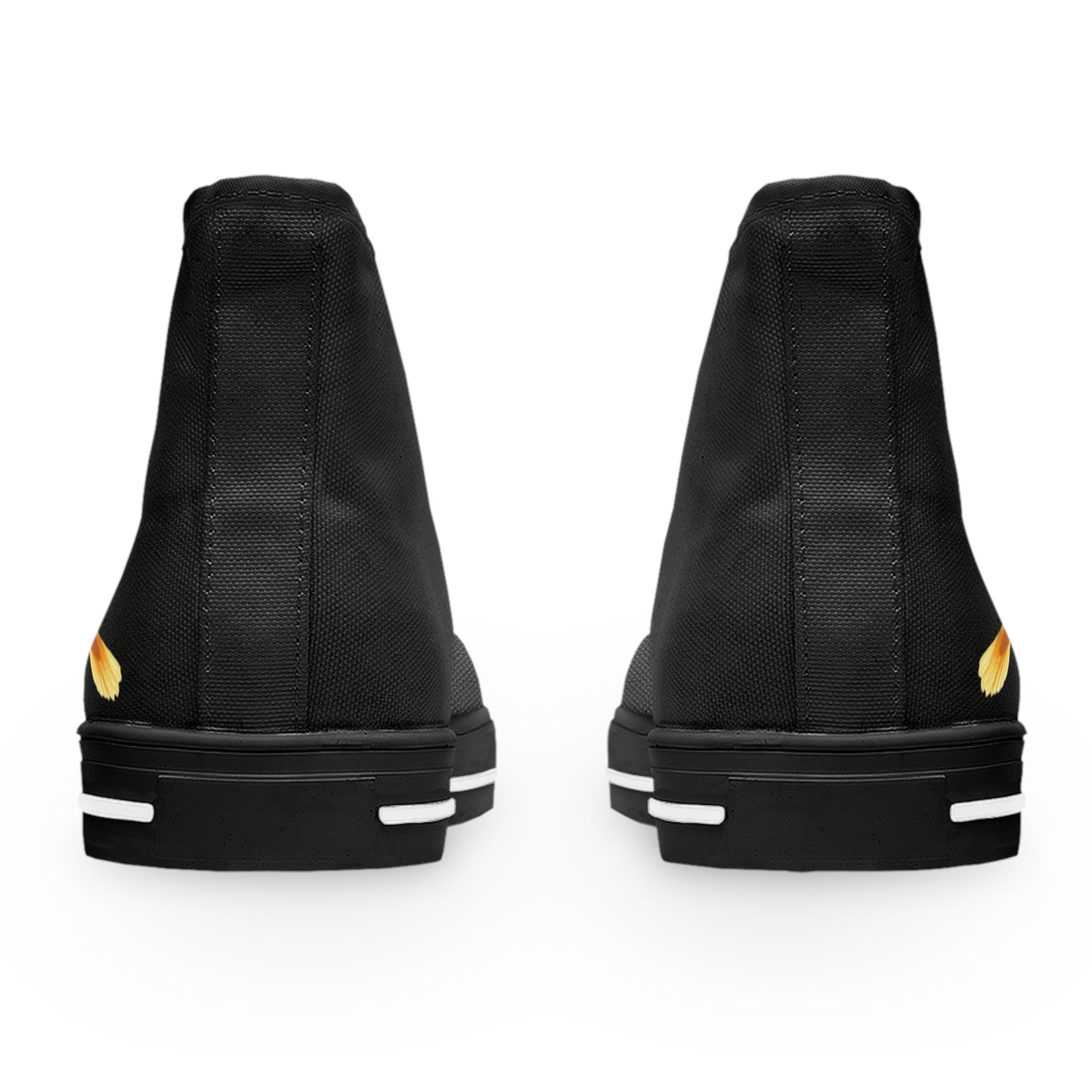 Rise in Grace – Women’s High-Top Canvas Sneakers in Black with Dove Design