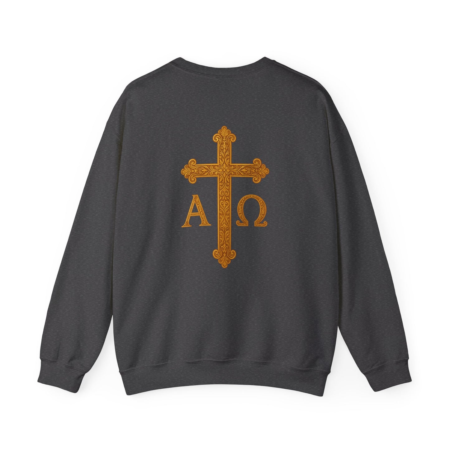 Christ is King – Men’s Christian Sweatshirt with Crowned Lion & Cross