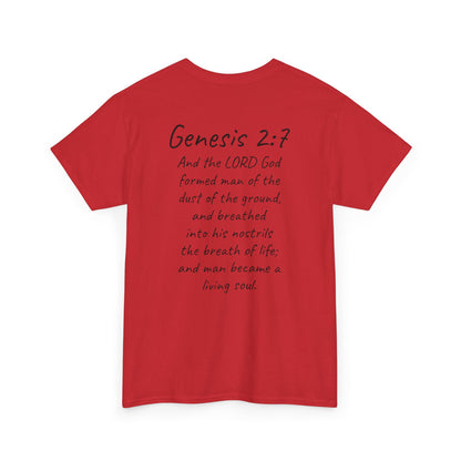 Formed from the Dust | Men’s Christian T-Shirt with Genesis 2:7 (Dark Lettering)