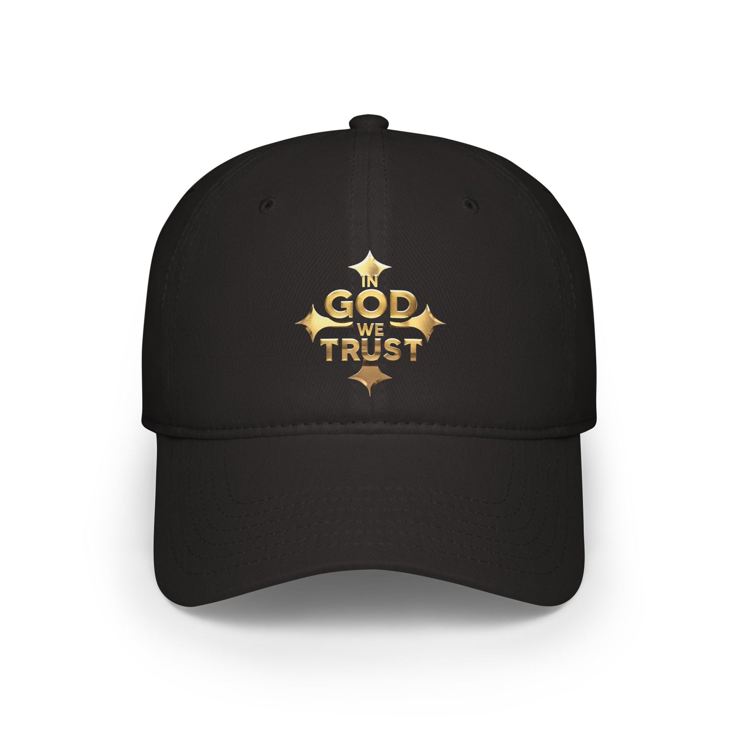 Golden Faith – Low Profile “In God We Trust” Christian Baseball Cap