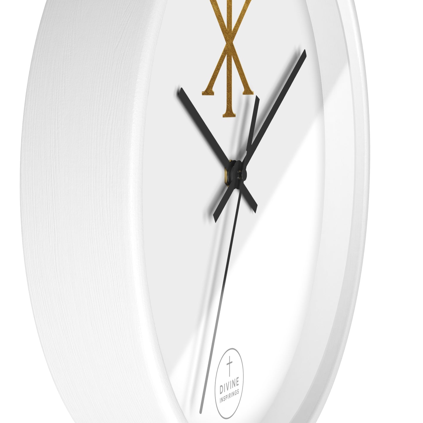 Gold Chi Rho Wall Clock – Elegant Christian Symbol Decor