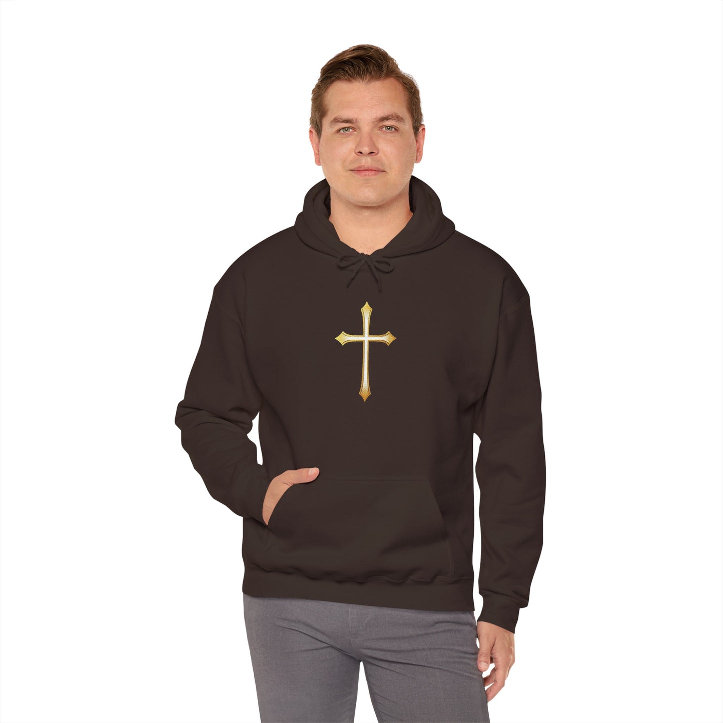 Gold Cross Men's Christian Hoodie