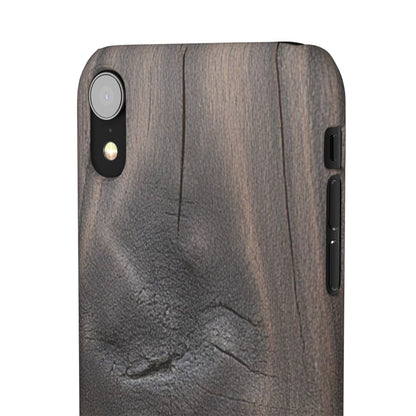 iPhone Snap Case – Dark Wood Grain Design
