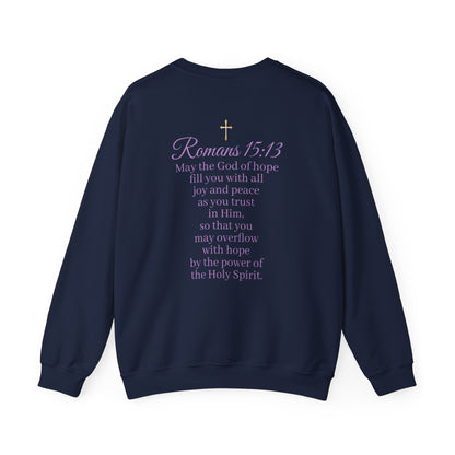 Women’s “Hope” Sweatshirt – Inspirational Scripture Hoodie | Romans 15:13
