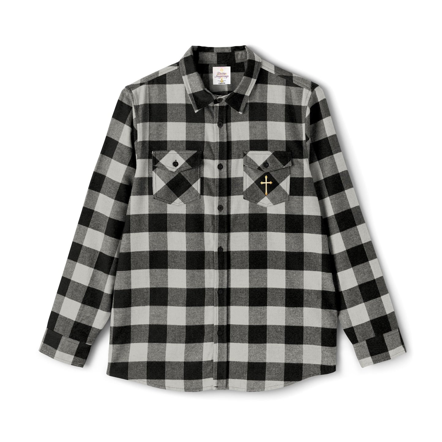 Faithful Threads – Men’s Classic Flannel Shirt with Gold Cross