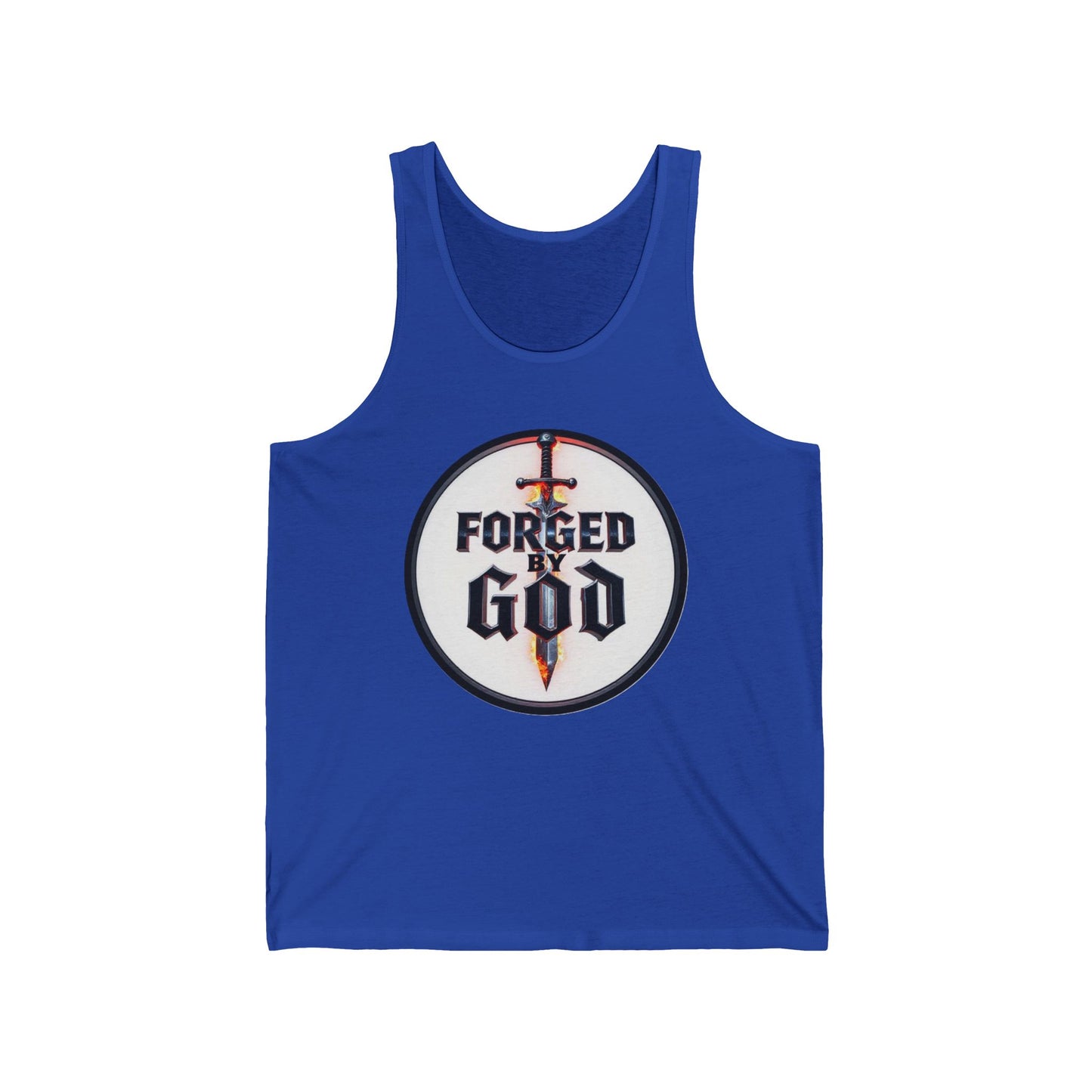 Forged by God Men’s Christian Tank Top – Strength & Faith Apparel