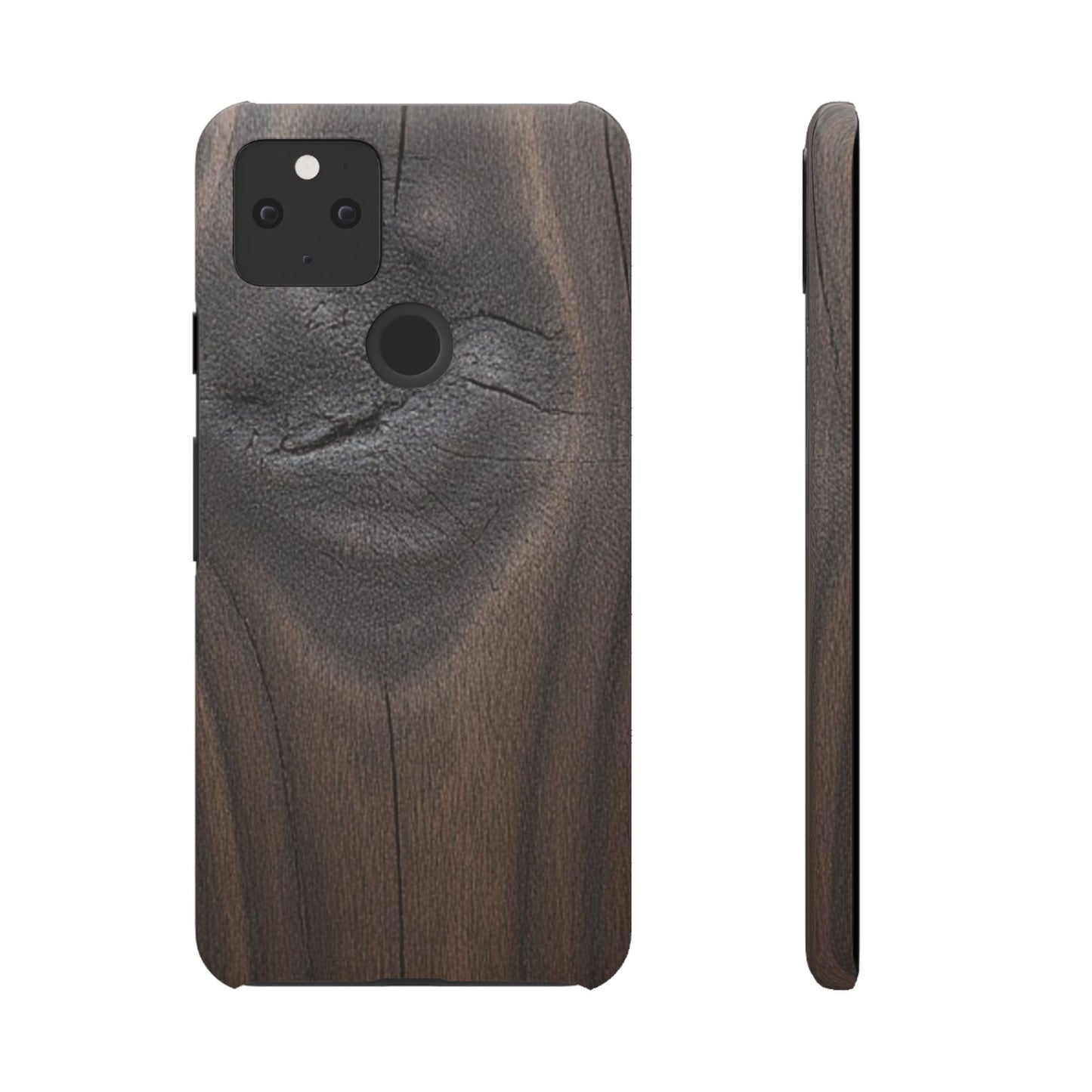 Google Pixel 5 Snap Case – Dark Wood Grain Design