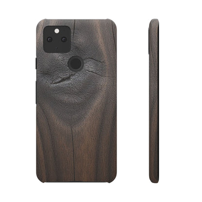Google Pixel 5 Snap Case – Dark Wood Grain Design