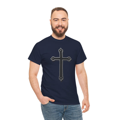 Warrior’s Cross Men’s Christian T-Shirt – Black Cross | Ephesians 6:11