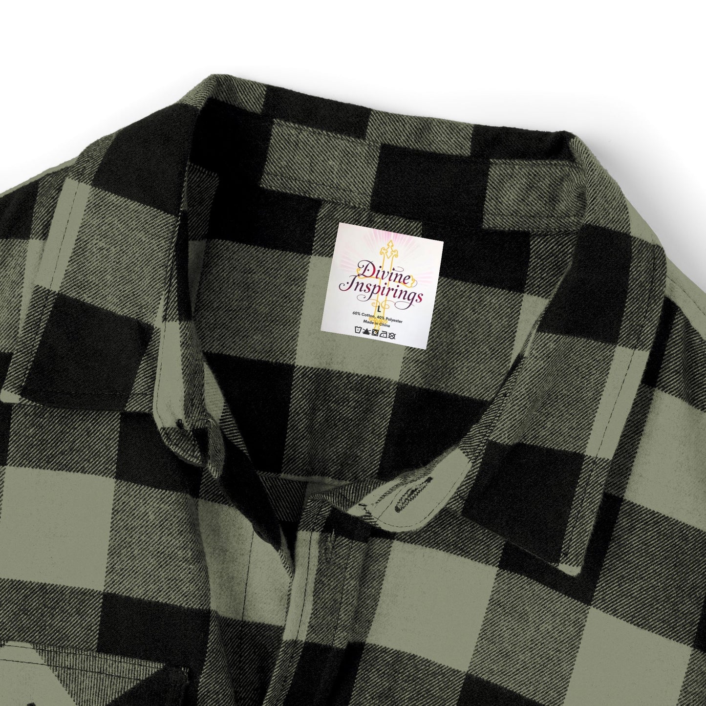 Faithful Threads – Men’s Classic Flannel Shirt with Gold Cross