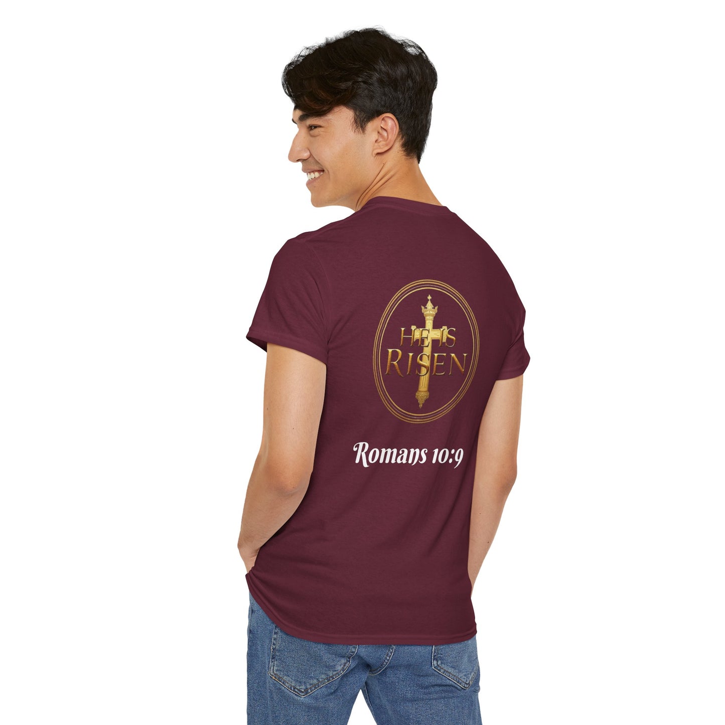 Jesus Is Lord / He Is Risen Christian Tee – Men’s Bold Faith Statement (White Lettering)
