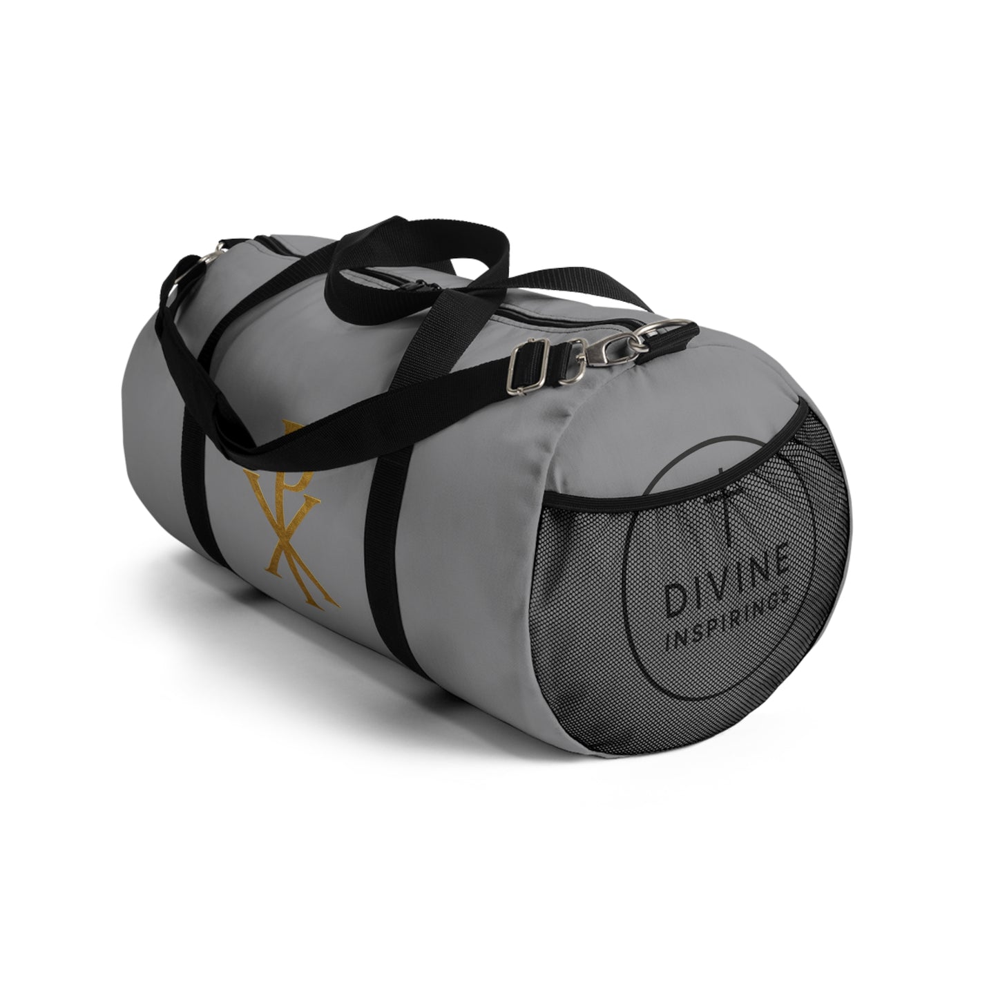 Christ’s Victory Duffle Bag in Grey – Chi Rho Symbol