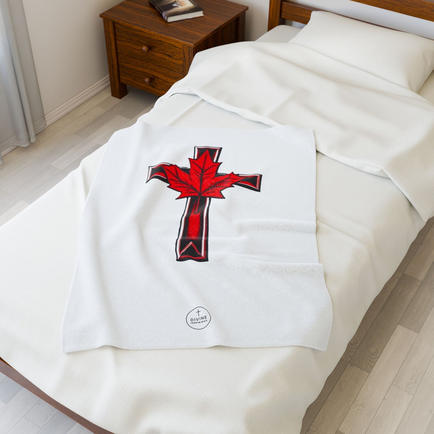 Faith at Heart: Canadian Maple Cross Blanket