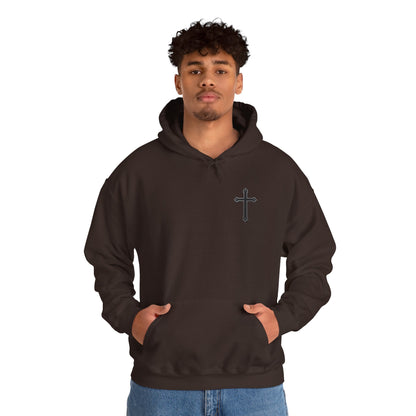 Warrior’s Black Cross Men’s Hoodie – Front & Back Christian Apparel | Ephesians 6:11