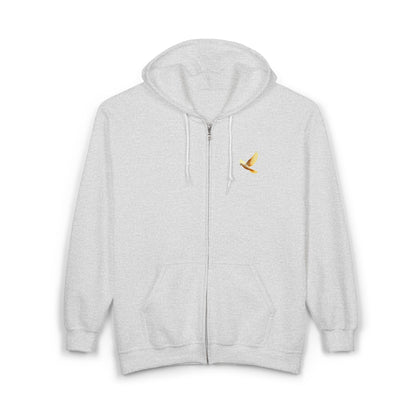 Peaceful Spirit Women's Zip-Up Hoodie with Dove in Flight Design