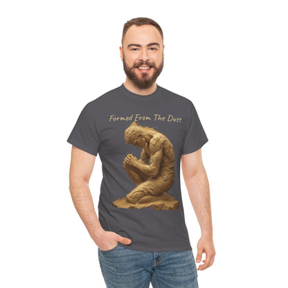 Formed from the Dust | Men’s Christian T-Shirt with Genesis 2:7 (Light Lettering)
