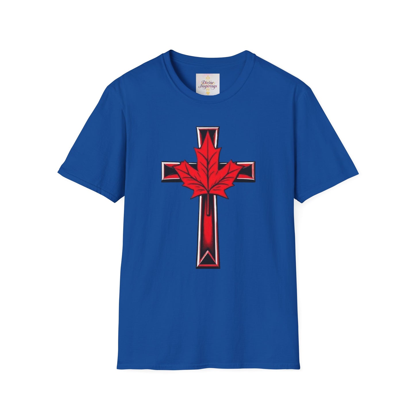 Faith and Freedom – Women’s Christian T-Shirt with Maple Leaf Cross