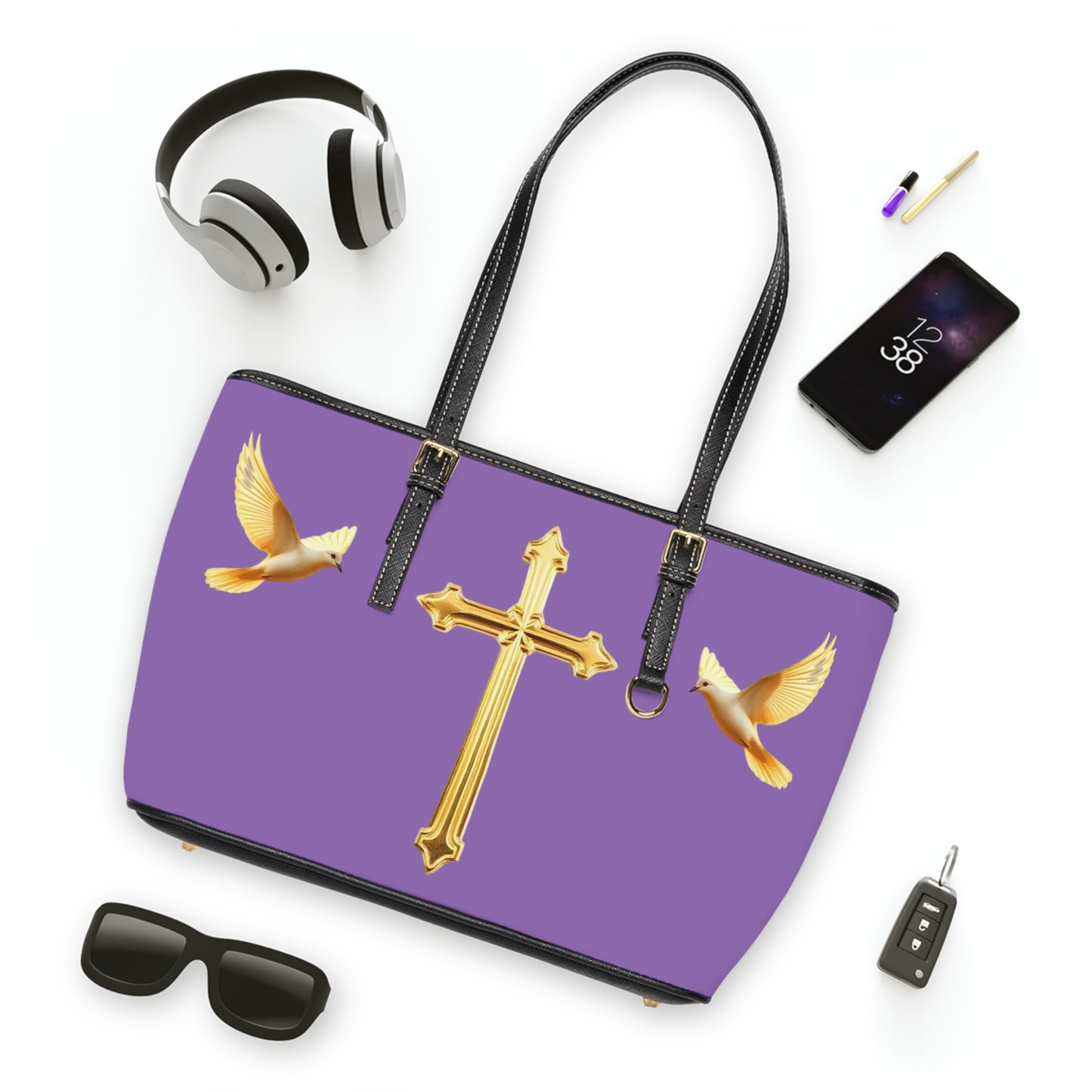 Faith, Peace, and Renewal Shoulder Bag in Mauve
