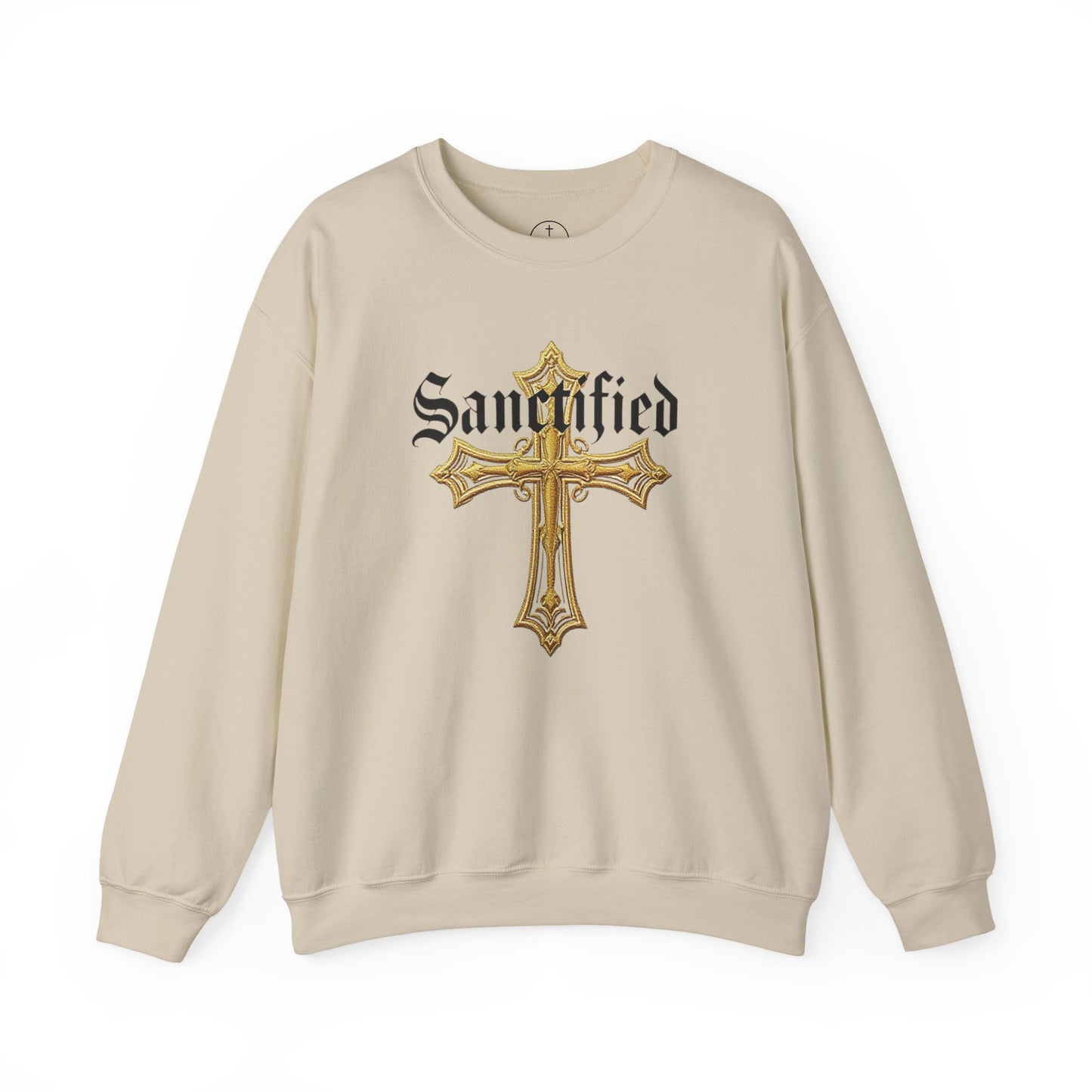 Sanctified Men's Gothic Cross Sweatshirt – Bold Christian Comfort