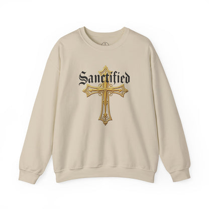 Sanctified Men's Gothic Cross Sweatshirt – Bold Christian Comfort