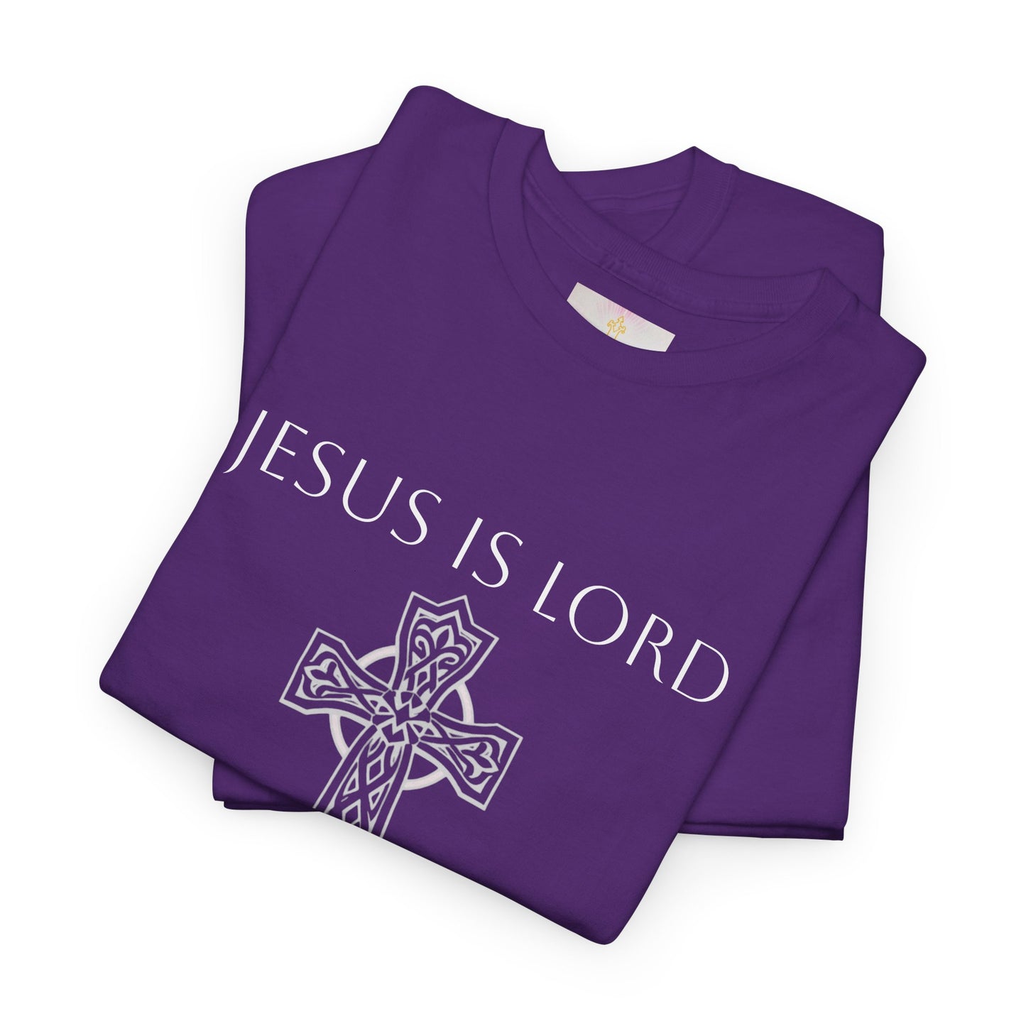 Women's Jesus is Lord Christian T-Shirt – Modern Cross Design (White Lettering)