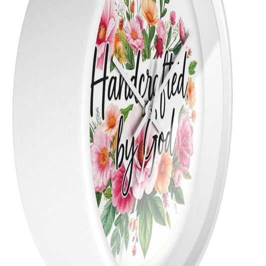 “Handcrafted by God” Wall Clock – Inspirational Christian Home Decor