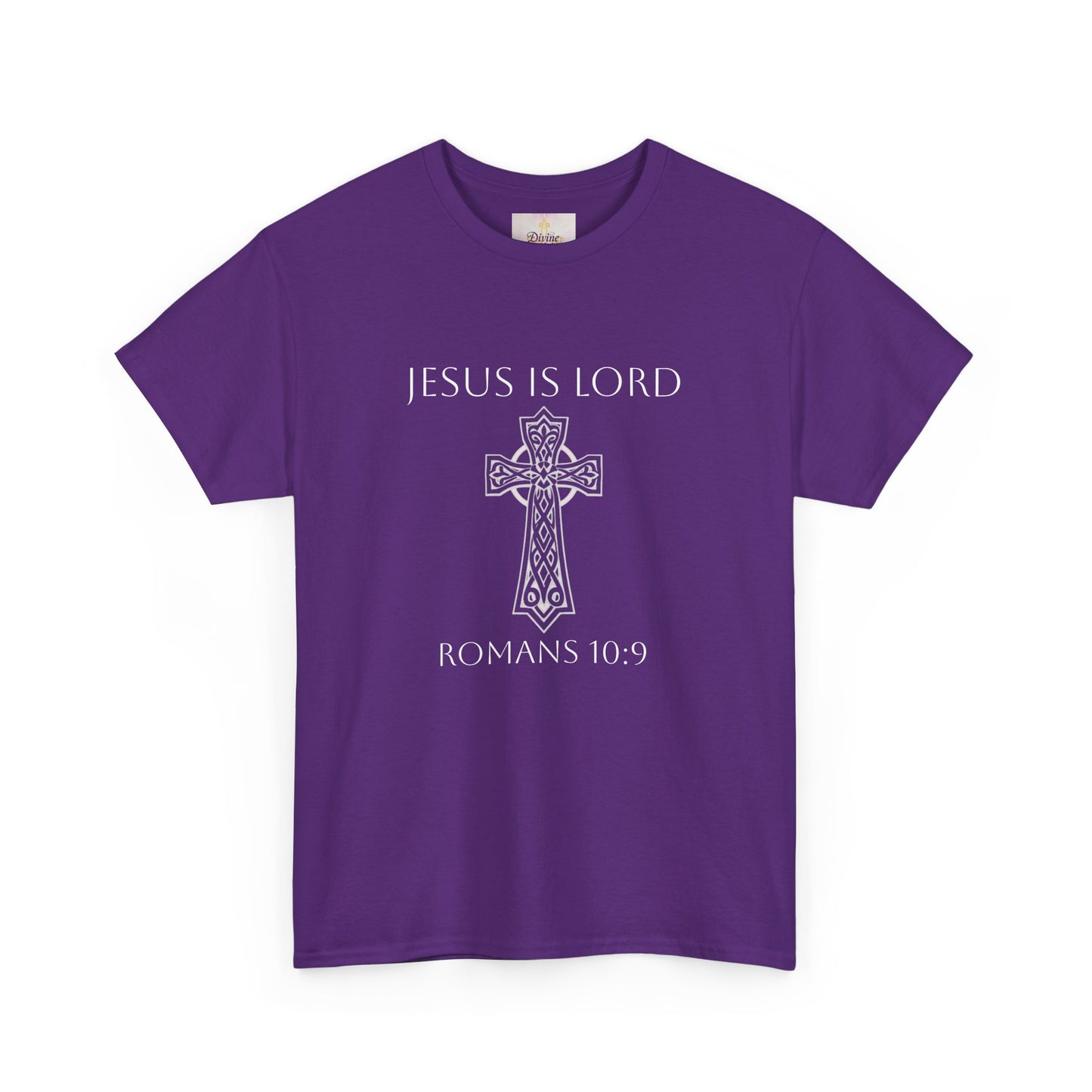 Women's Jesus is Lord Christian T-Shirt – Modern Cross Design (White Lettering)