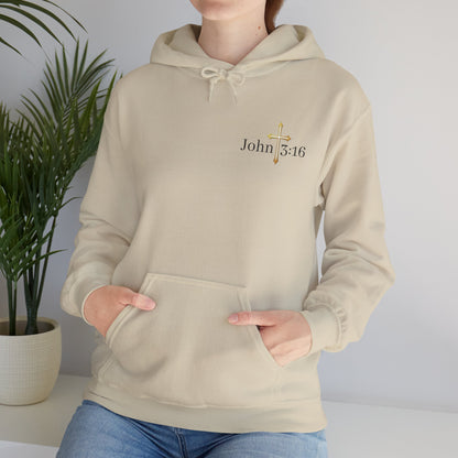 Saved Women’s Hoodie – Christian Faith Hoodie with Cross & John 3:16