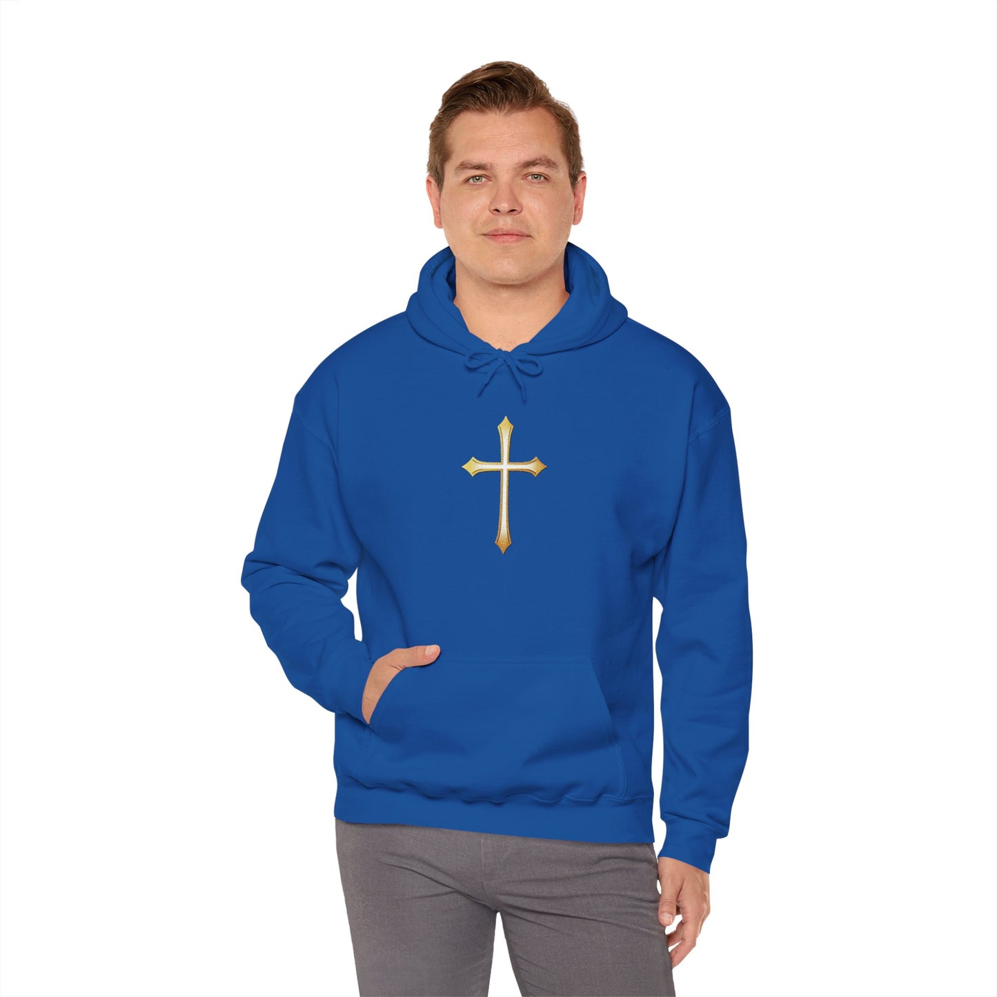 Gold Cross Men's Christian Hoodie
