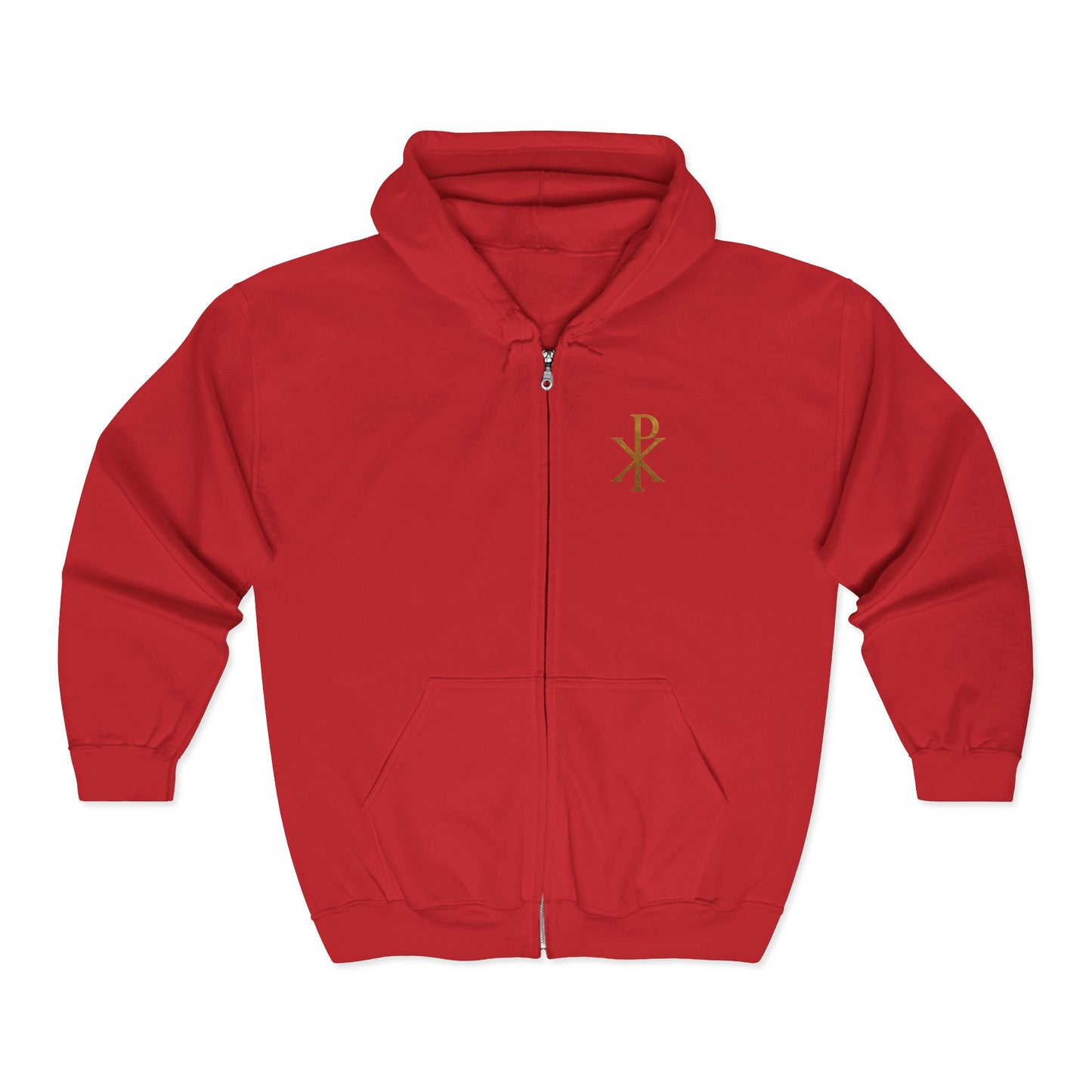 Men’s Chi Rho Zip-Up Hoodie – Comfortable Faith-Inspired Style