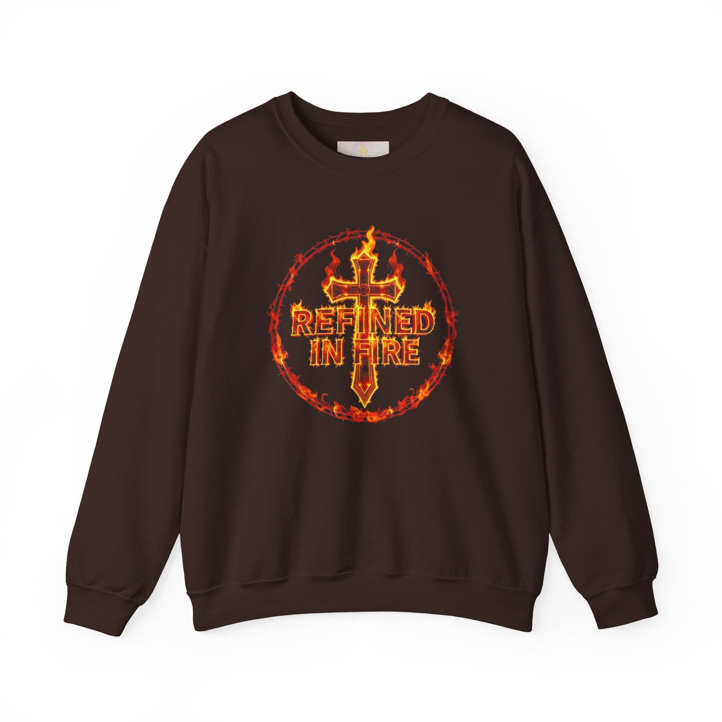 Women’s “Refined in Fire” Christian Sweatshirt – Bold Flame Design Pullover