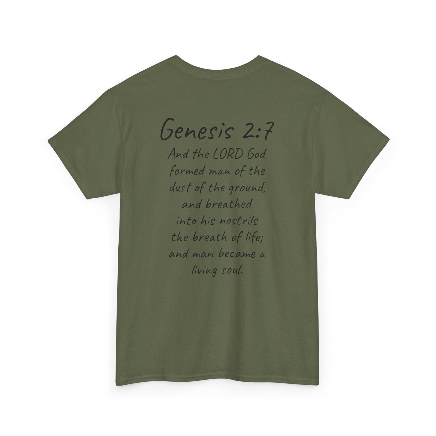 Formed from the Dust | Men’s Christian T-Shirt with Genesis 2:7 (Dark Lettering)