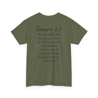 Formed from the Dust | Men’s Christian T-Shirt with Genesis 2:7 (Dark Lettering)