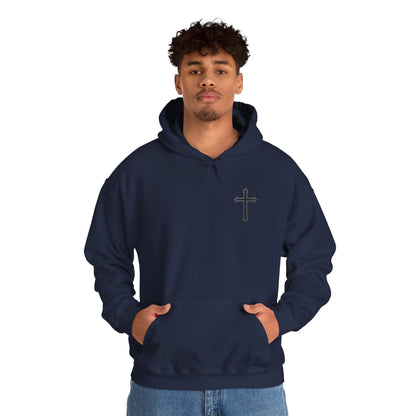 Warrior’s Black Cross Men’s Hoodie – Front & Back Christian Apparel | Ephesians 6:11