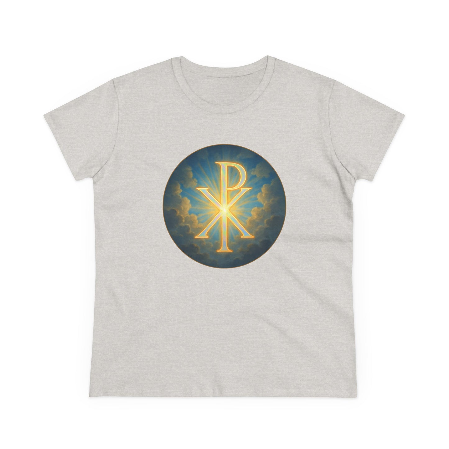 Marked by Majesty – Women’s Tee with Bold Chi Rho Emblem