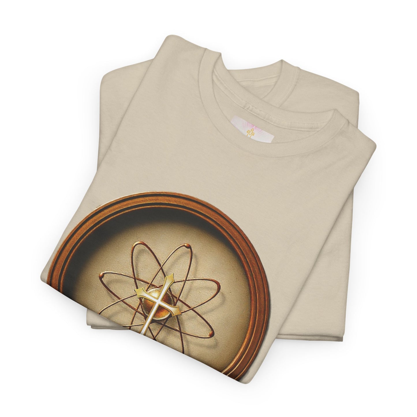 Wisdom in the Atom – Men’s Spiritual T-Shirt (Black Text)