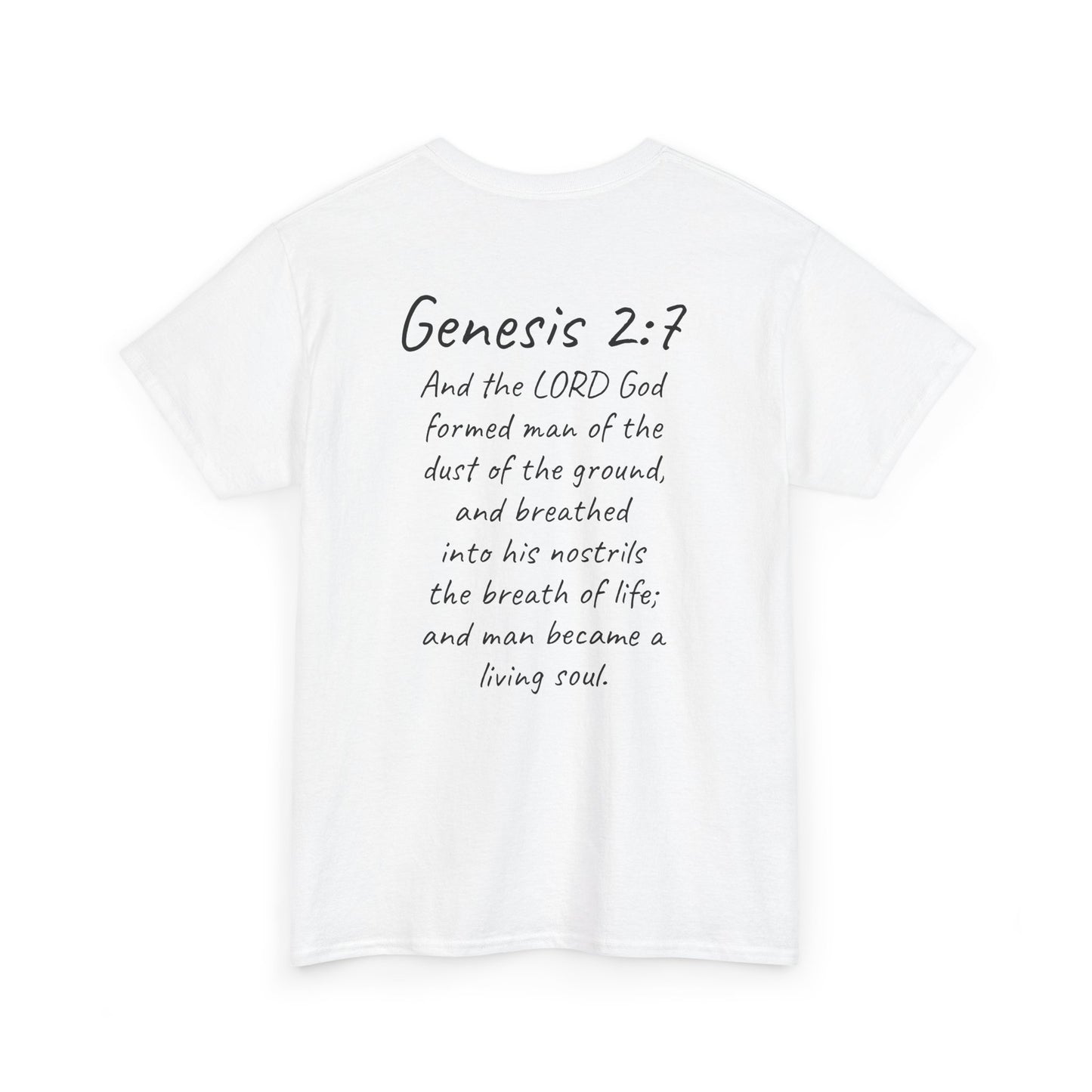Formed from the Dust | Men’s Christian T-Shirt with Genesis 2:7 (Dark Lettering)