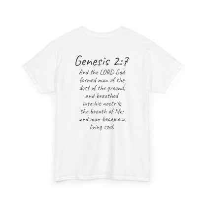 Formed from the Dust | Men’s Christian T-Shirt with Genesis 2:7 (Dark Lettering)