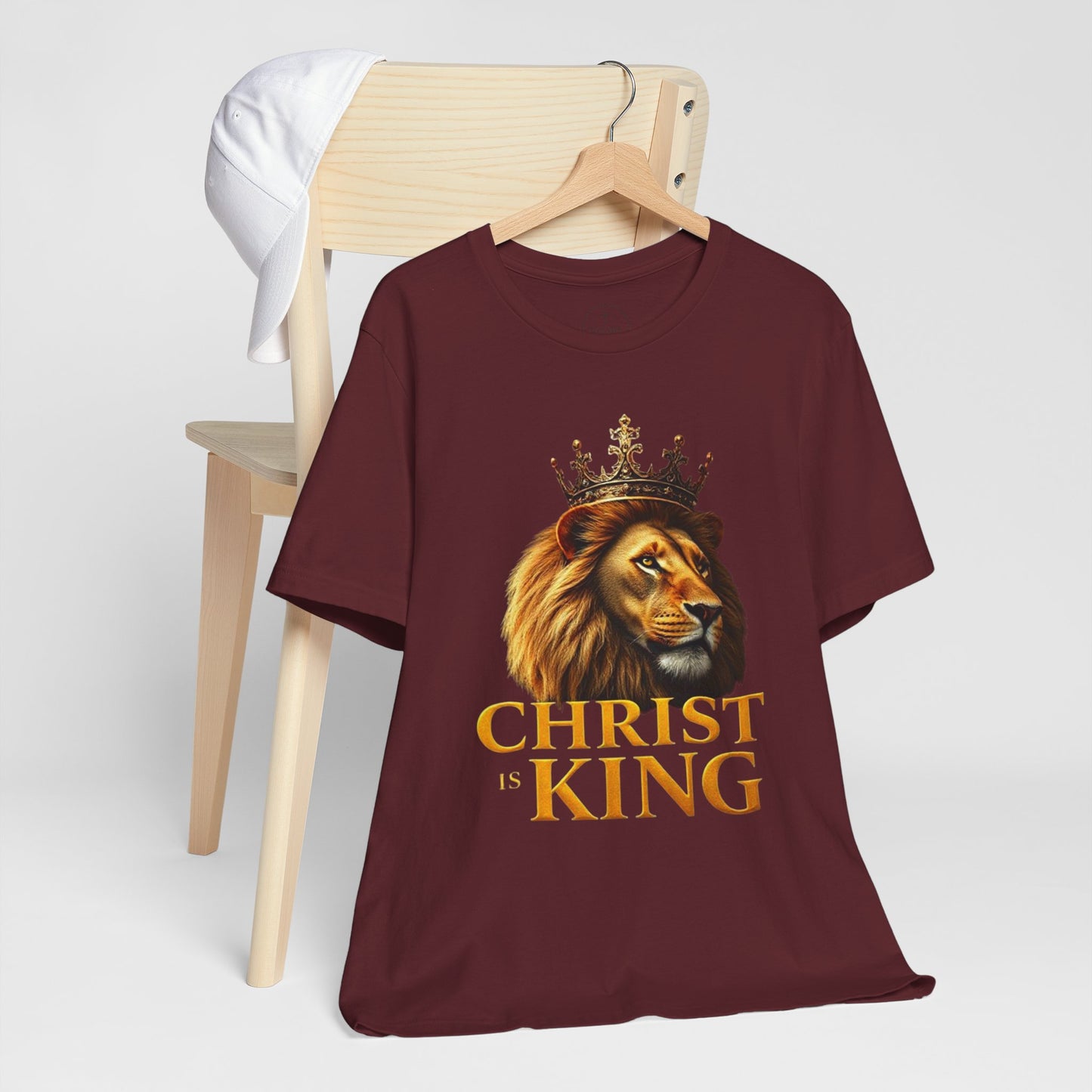 Christ is King Crowned Lion Tee – Inspirational Christian Shirt