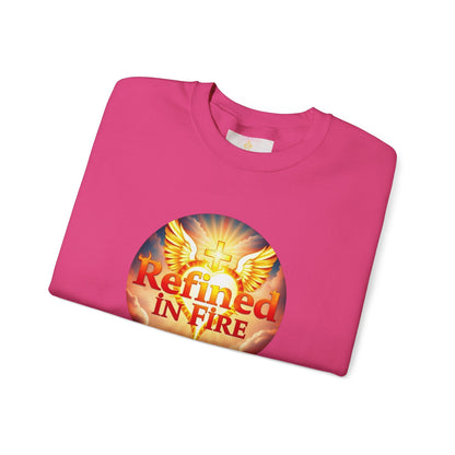 Women’s “Refined in Fire” Christian Sweatshirt – Bold Flame Design Pullover