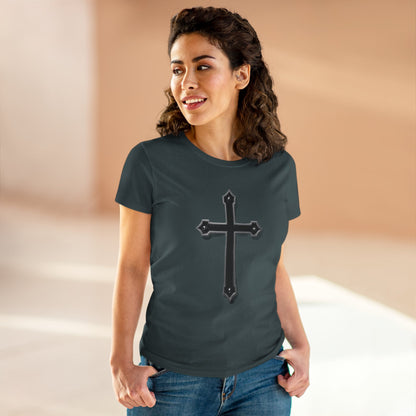 Warrior’s Black Cross Women’s Christian T-Shirt | Ephesians 6:11