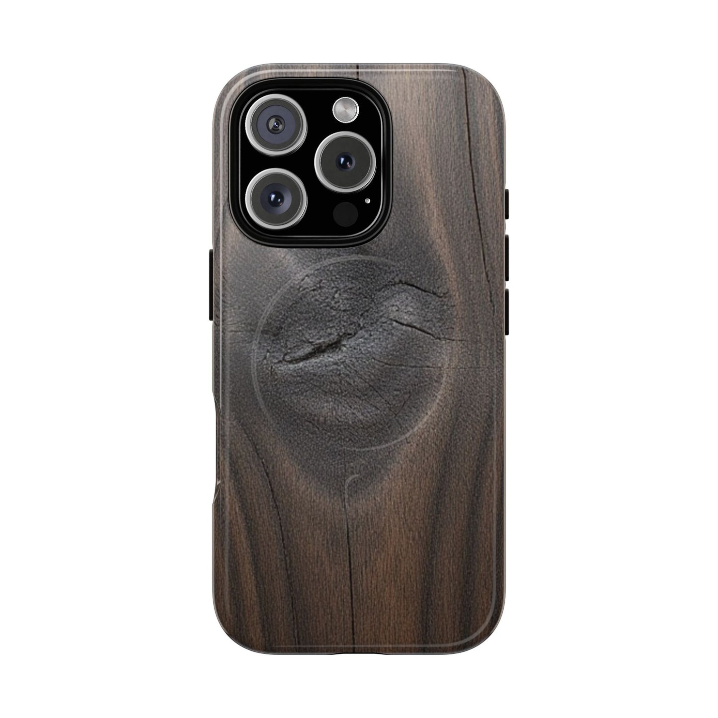 Faith Rooted in Strength – Dark Wood Grain iPhone Magnetic Tough Case