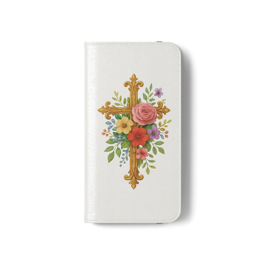 Floral Cross Wallet Case for iPhone – Faith in Bloom