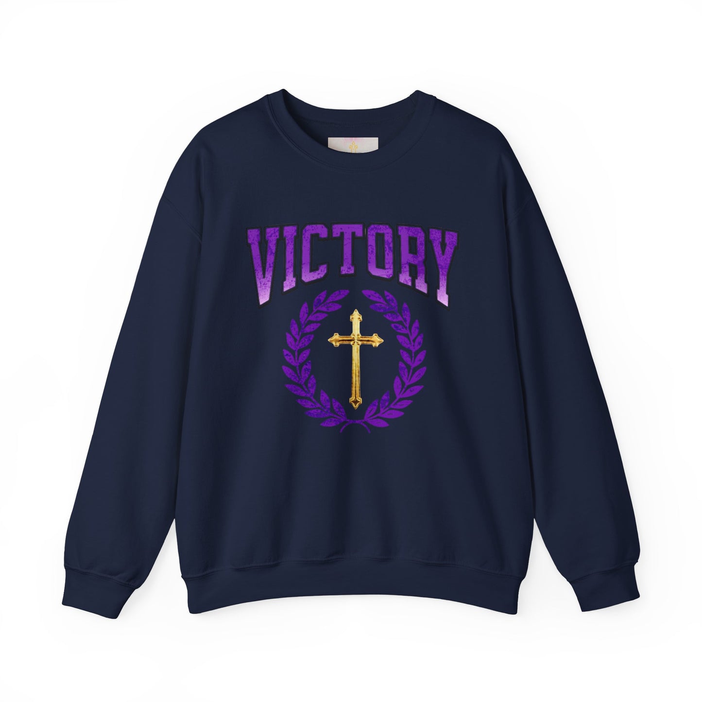 Victory Women’s Sweatshirt – Bold Purple Logo, Faith in Comfort