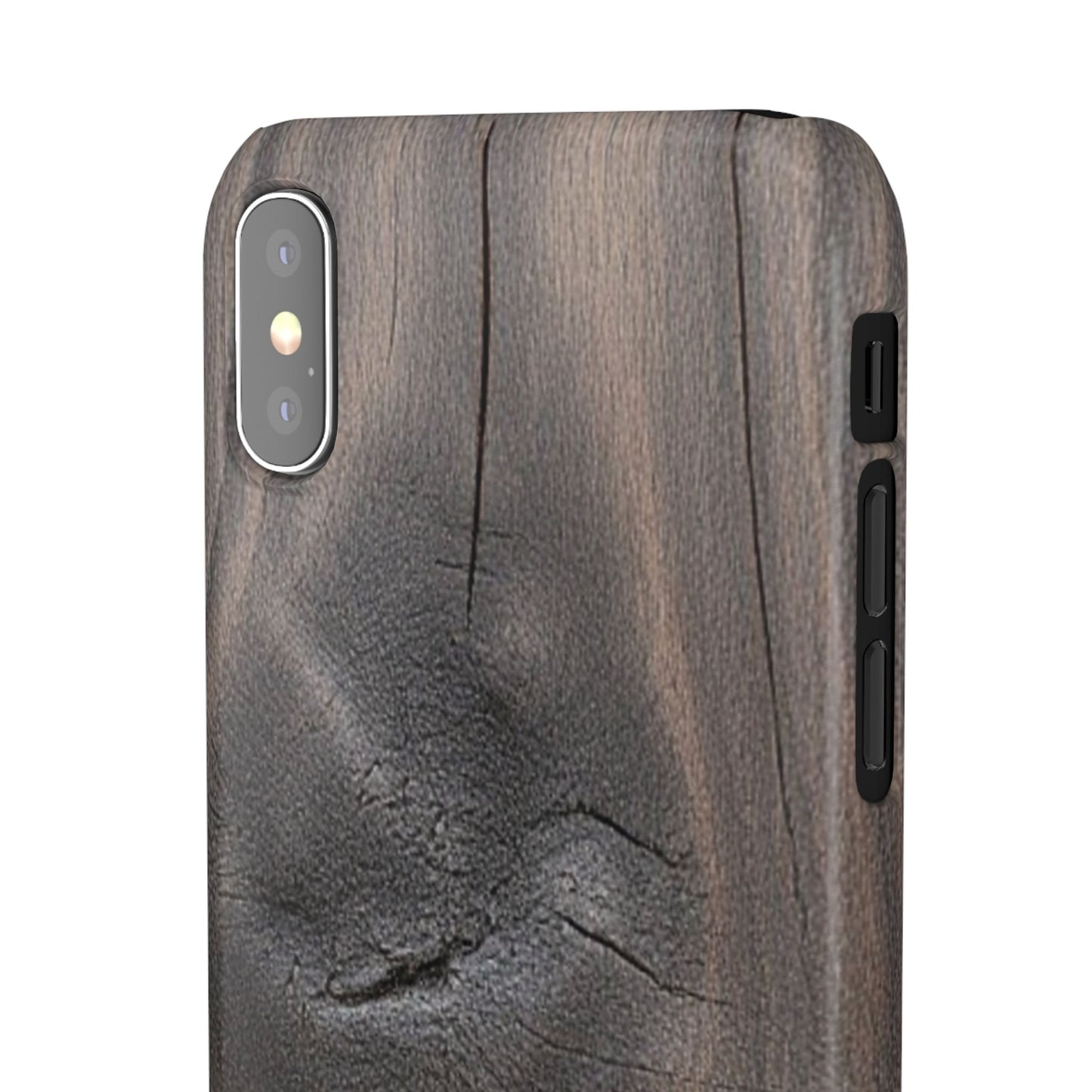 iPhone Snap Case – Dark Wood Grain Design