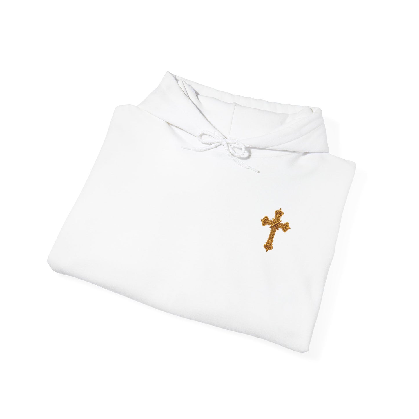 In God We Trust (Gold) - Men's Christian Hoodie with Golden Cross
