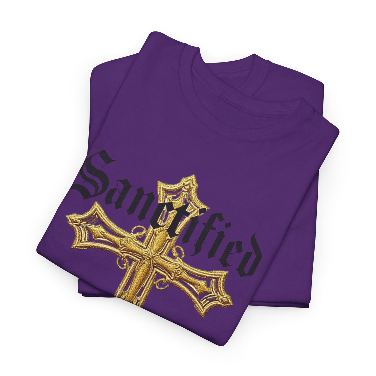 Sanctified Men's Gothic Cross T-Shirt – Faith in Bold Elegance