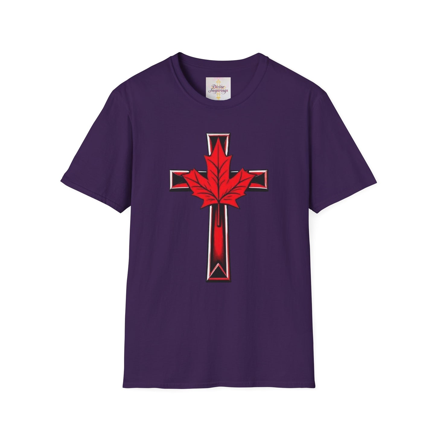 Faith and Freedom – Women’s Christian T-Shirt with Maple Leaf Cross